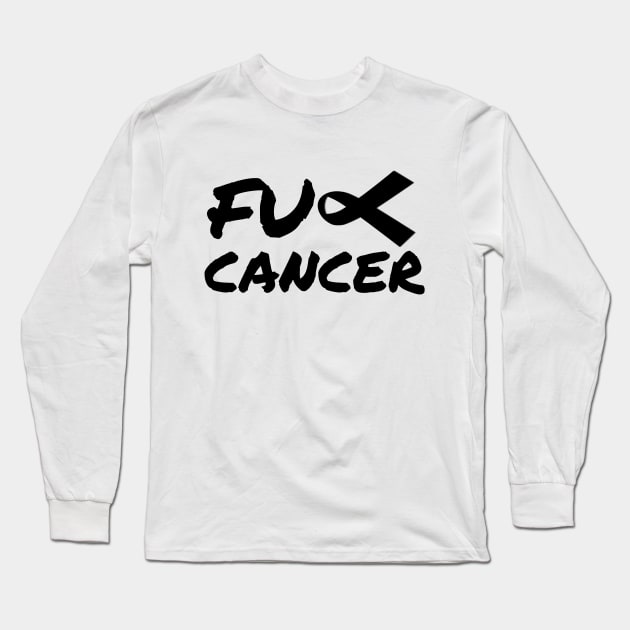 Fuck cancer Long Sleeve T-Shirt by white.ink